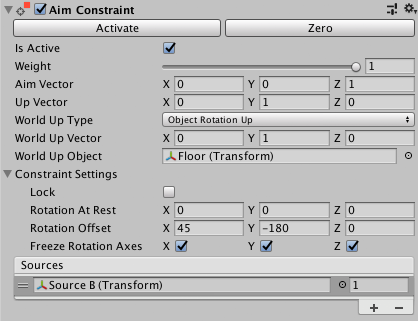 Aim Constraint 组件