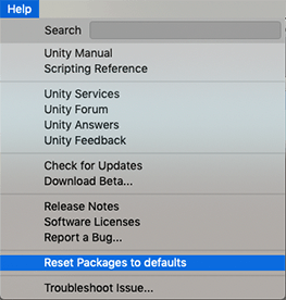 Help > Reset Packages to defaults